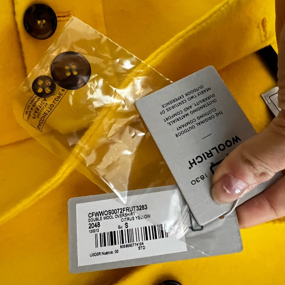 Woolrich Double Wool Overshirt - Citrus Yellow S - Picture 5 of 8